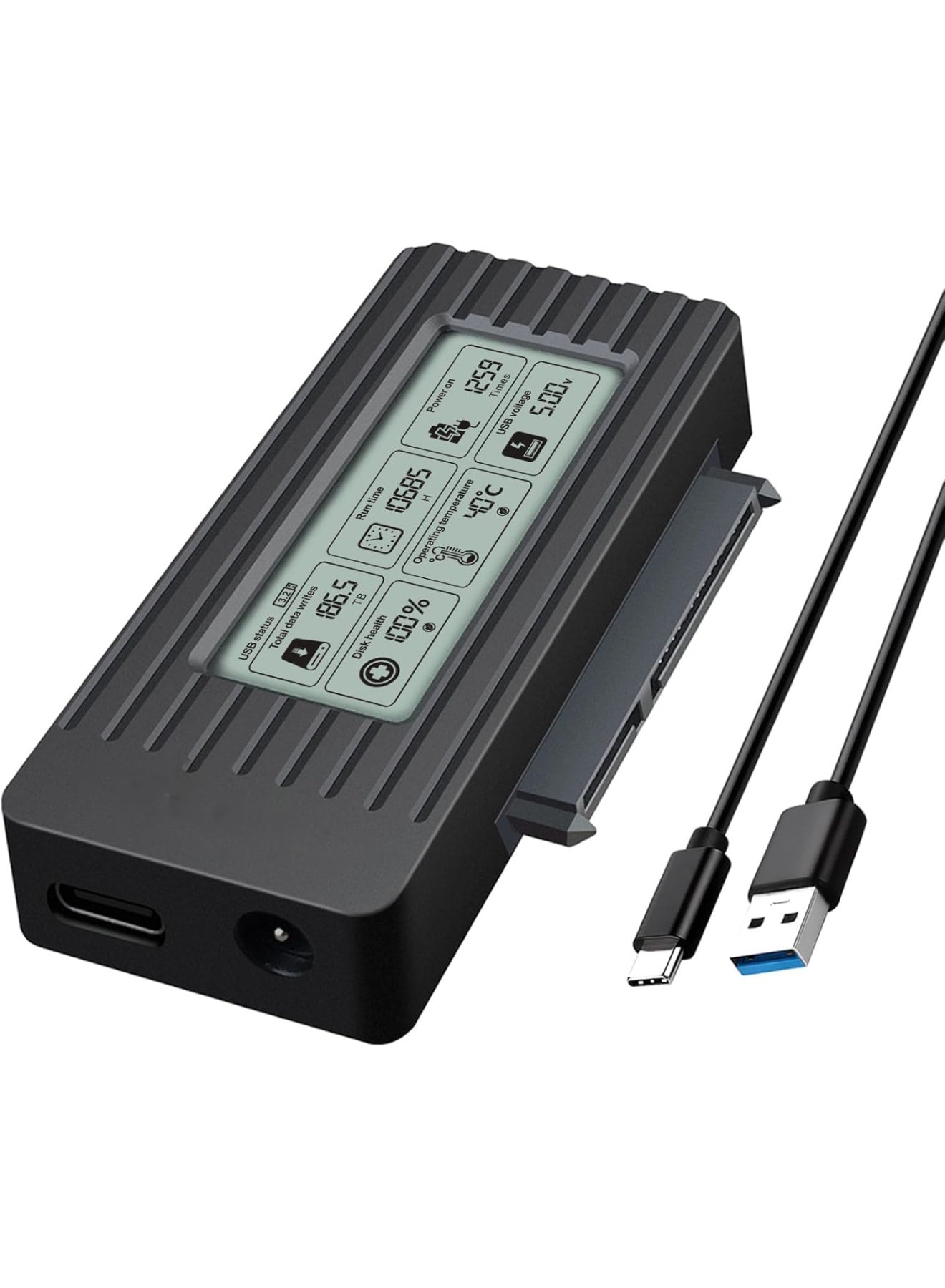 Compare SATA to USB 3.23.13.0 Adapter Cable for 2.5 Inch SSD HDD Data Transfer, TypeC Hard Drive Converter with LCD Speed Display for Laptop and Desktop Backup Black at KSA Price