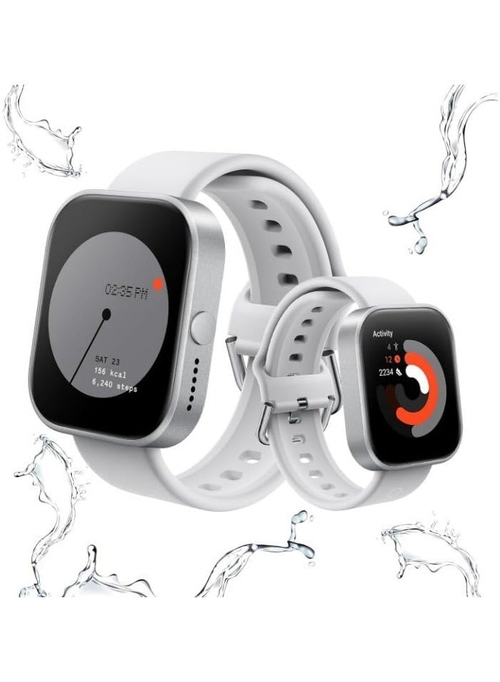 Compare Watch Pro 1.96’’ Smart watch for Adults Waterproof, Fitness Sports Tracker Watch with Heart Rate Monitor,Healthy Sleep Monitor for Smart Phones premium version Latest version for 2025. Silver at KSA Price