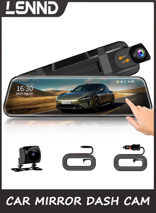 Compare Car Mirror Dash Cam,Front and Rear View Mirror Camera,Backup Camera for Cars with 1080P FHD Full Touch Screen,Reverse Camera with Loop Recording Streaming Media 170°Wide Angle Parking Assistance at KSA Price