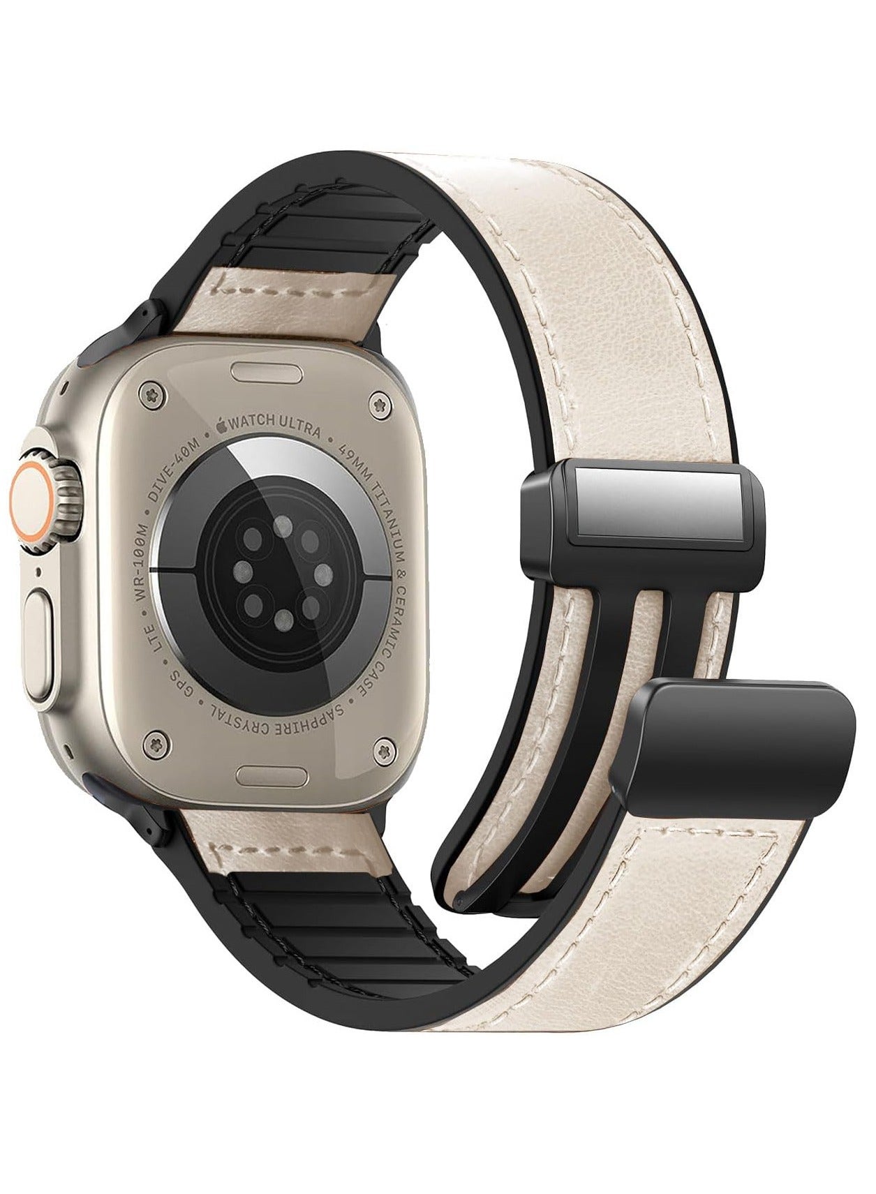 Magnetic Leather Watch Band for Apple Watch, Fits…