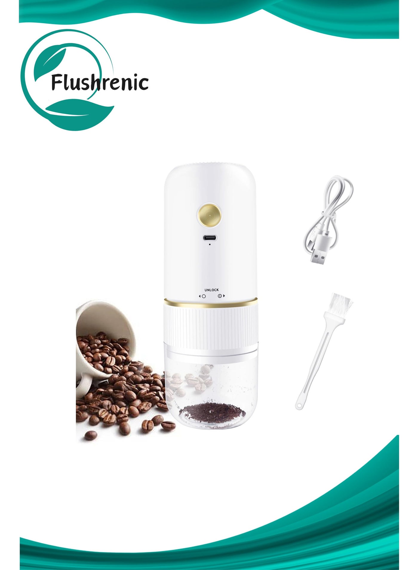 Portable burr coffee grinder, rechargeable electric…