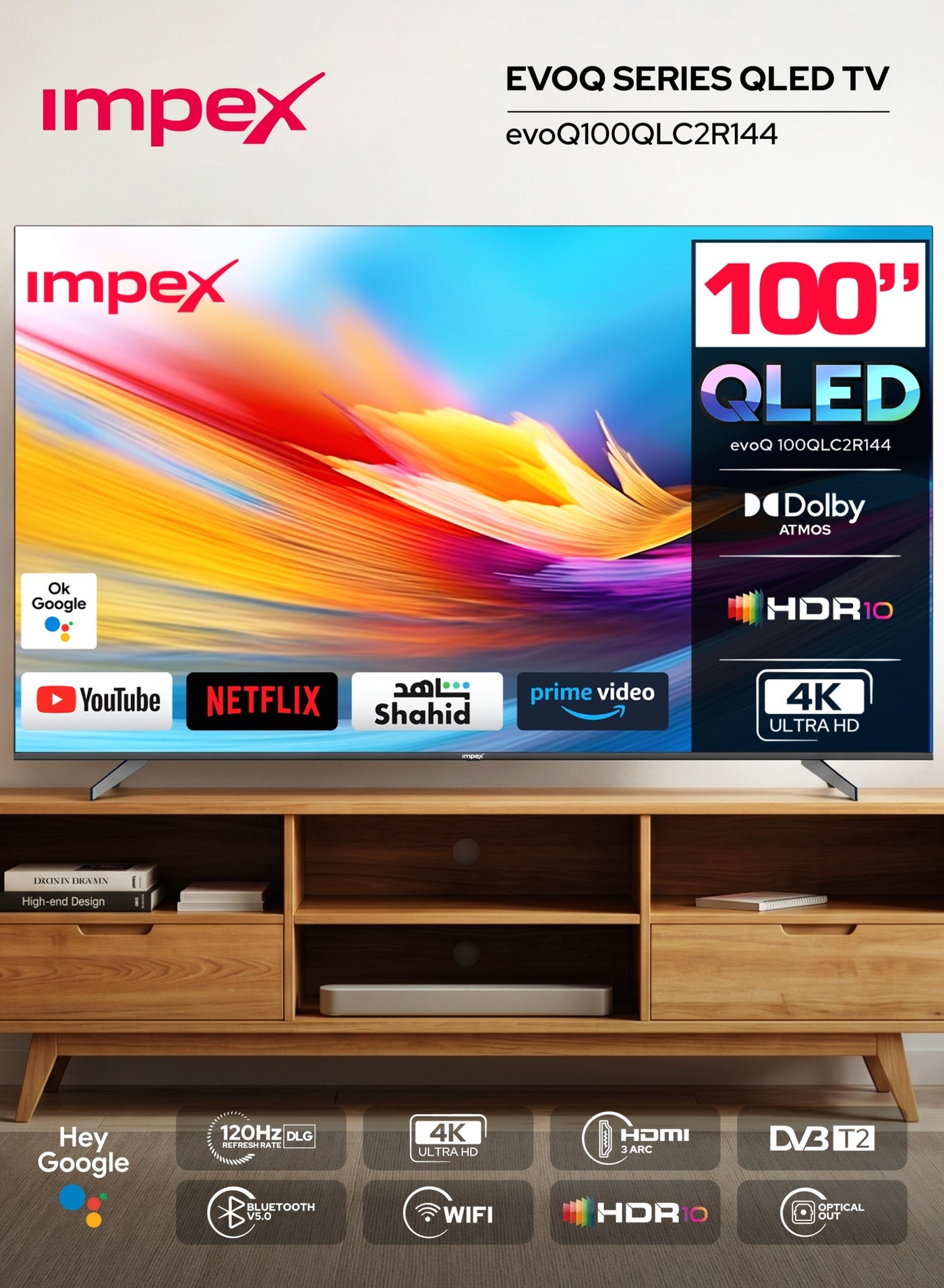 100 Inch Ultra HD 4K Google QLED Smart TV,…