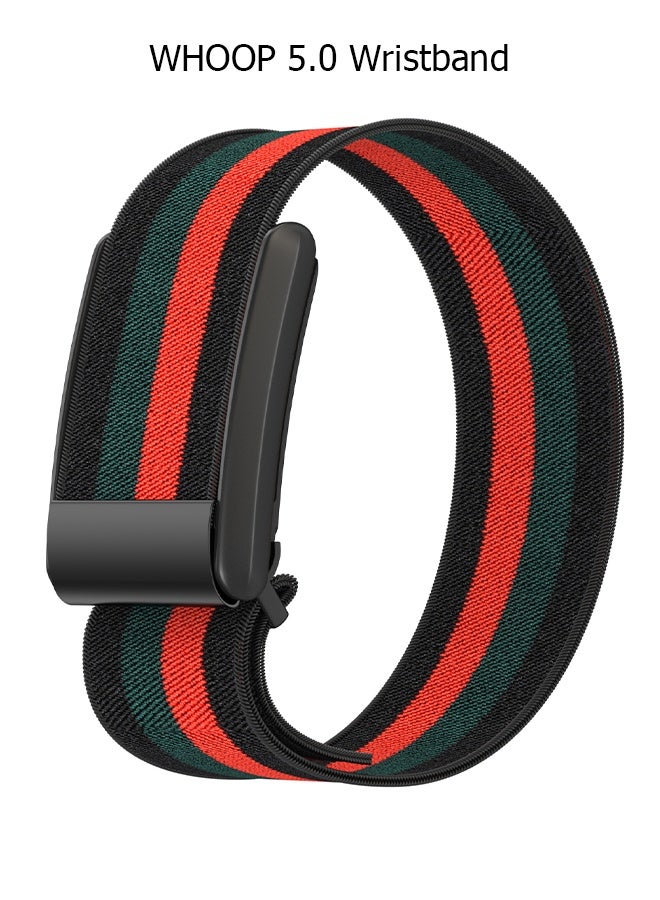 Compare Nylon Sports Strap with Whoop 5.0 Strap  Compatible with One & Peak  Breathable Nylon Adjustable Waterproof Replacement Wrist Strap  For Fitness, Activity, Sleep, Wearables  For Whoop 5.0  Black Green RedBlack FrameNo The Electrocardiogram Model at KSA Price