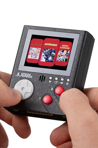 Compare Official Atari Cartridge Handheld Mini Arcade Console with 3 Games Pong Asteroids Missle Command 2 Colour Screen Keyring Gaming Gift for Him and Her at KSA Price