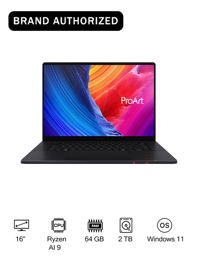 Compare ProArt P16 Laptop With 16 Inch 3K 3840x2400 OLED Display, AMD Ryzen AI 9 HX 370 Processor64GB RAM DDR52TB SSD8GB NVIDIA GeForce RTX 5070 GraphicsWindows 11 Home EnglishArabic Nano Black at KSA Price