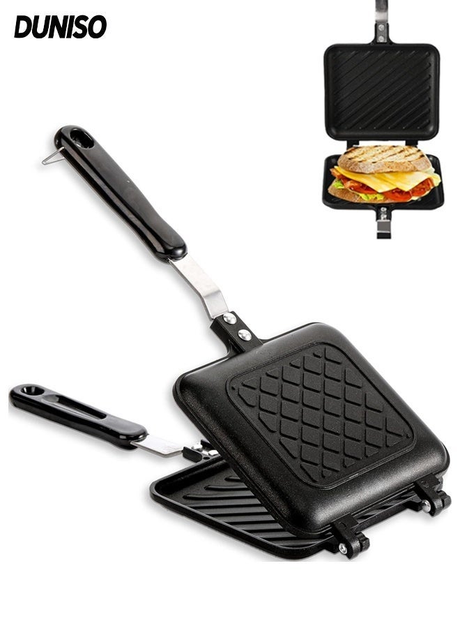 Compare Sandwich Maker,Nonstick Double Sided Sandwich Toaster, Panini Press Sandwich Maker, with HeatResistant Handles,Stovetop Toasted Aluminum Flip,Easy to Clean,for Home Kitchen, Toast, Waffle, Breakfast at KSA Price