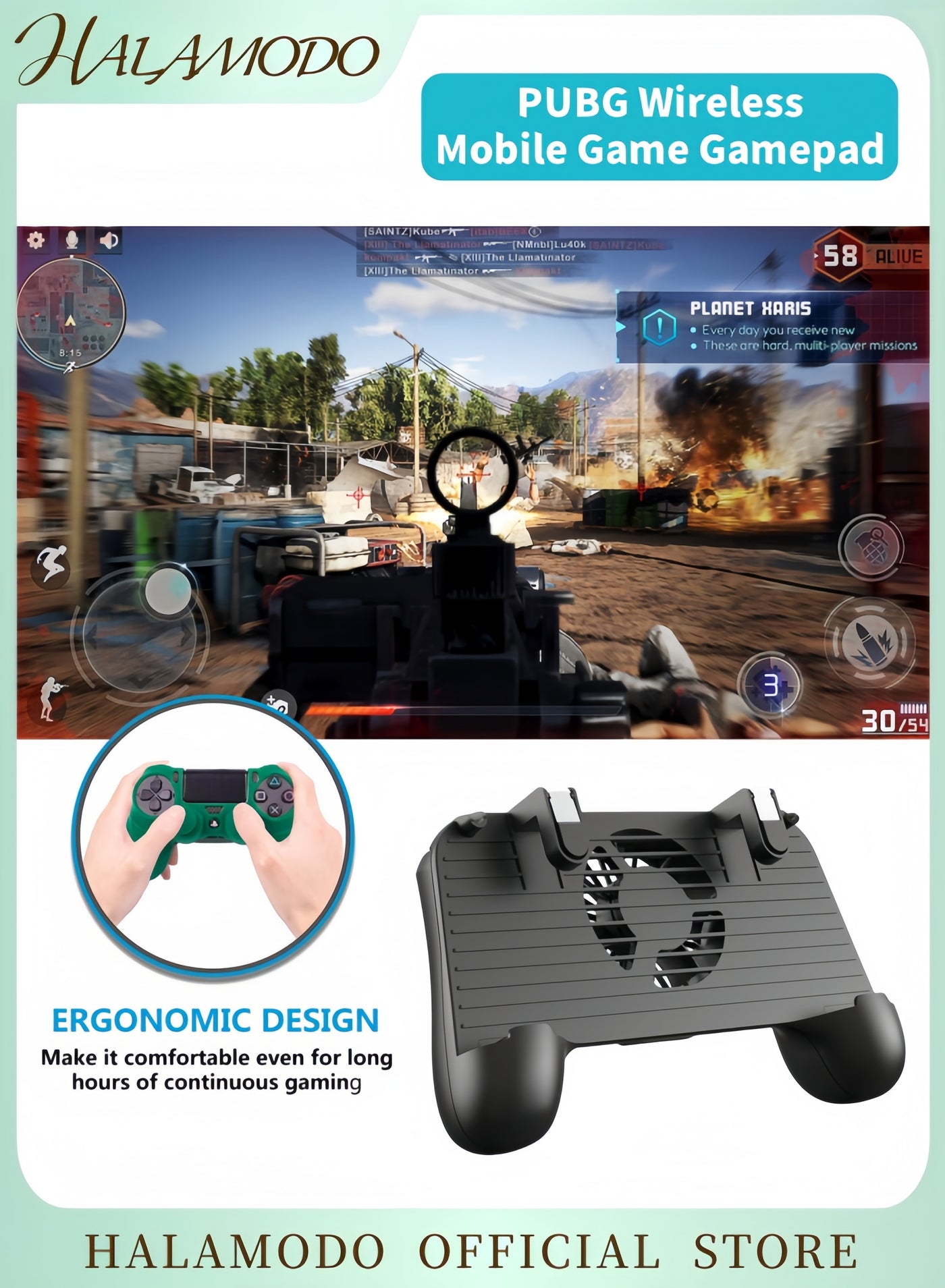 Wireless Mobile Game Controller with Cooling Fan…