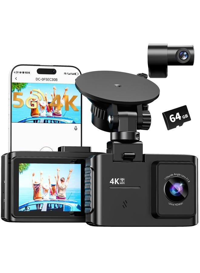 Dash Cam Front and Back: 4K Dual Channel…