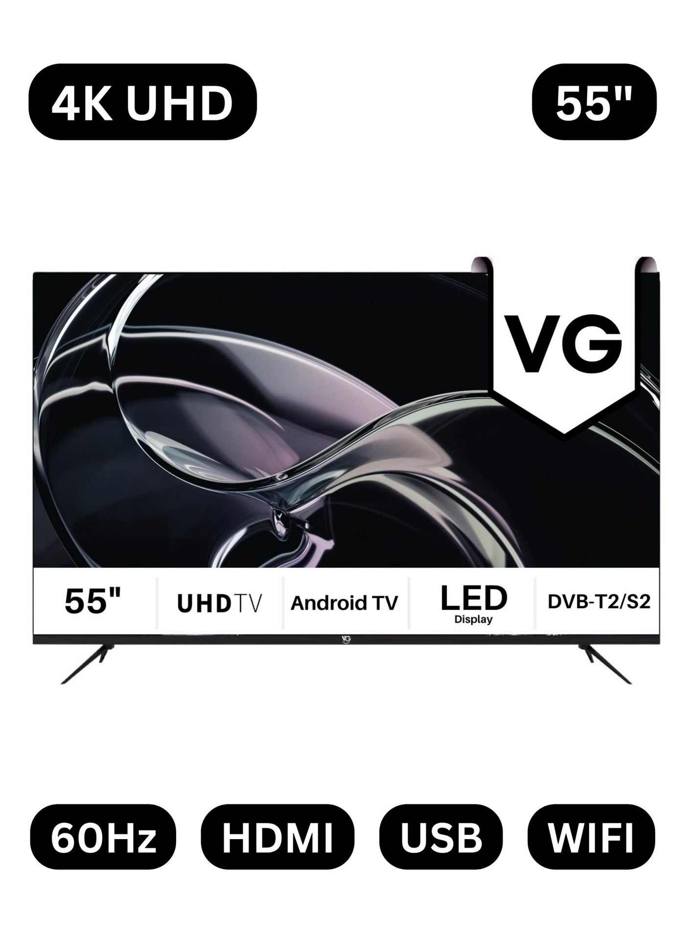 VG 55 Inch 4K UHD Android Smart TV…