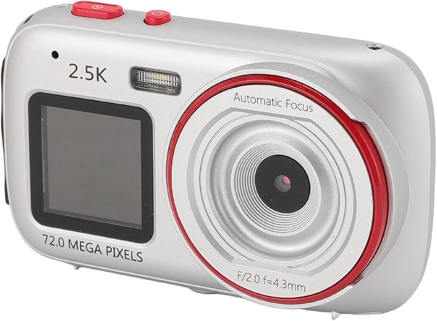 Silver Digital Camera For Teens 72MP 2 5K…