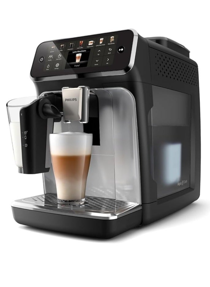 Compare Fully Automatic LatteGo Espresso Machine 4400 Series SilentBrew Technology Quick Start Aromatic Coffee from Freshly Ground Beans 12 Hot and Cold Drinks 1.8 L 1500 W EP444670 Black Chrome at KSA Price
