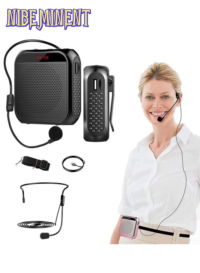 Compare Voice Amplifier with Wired Microphone Headset Portable Rechargeable PA System Speaker Personal Microphone Speech Amplifier Loudspeaker for Teachers Tour GuidesCoaches MettingYogaFitness at KSA Price