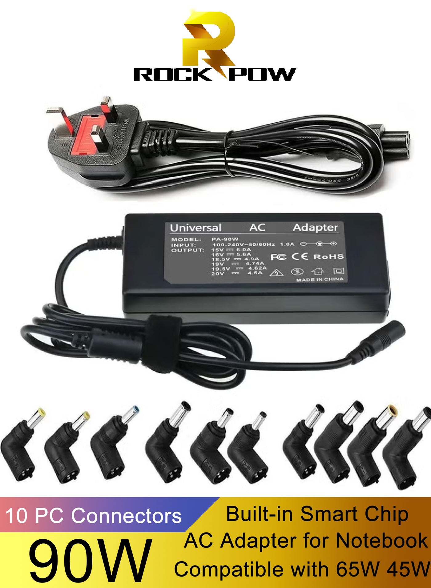 90W Univeral Laptop Charger 15V-20V Power Supply…