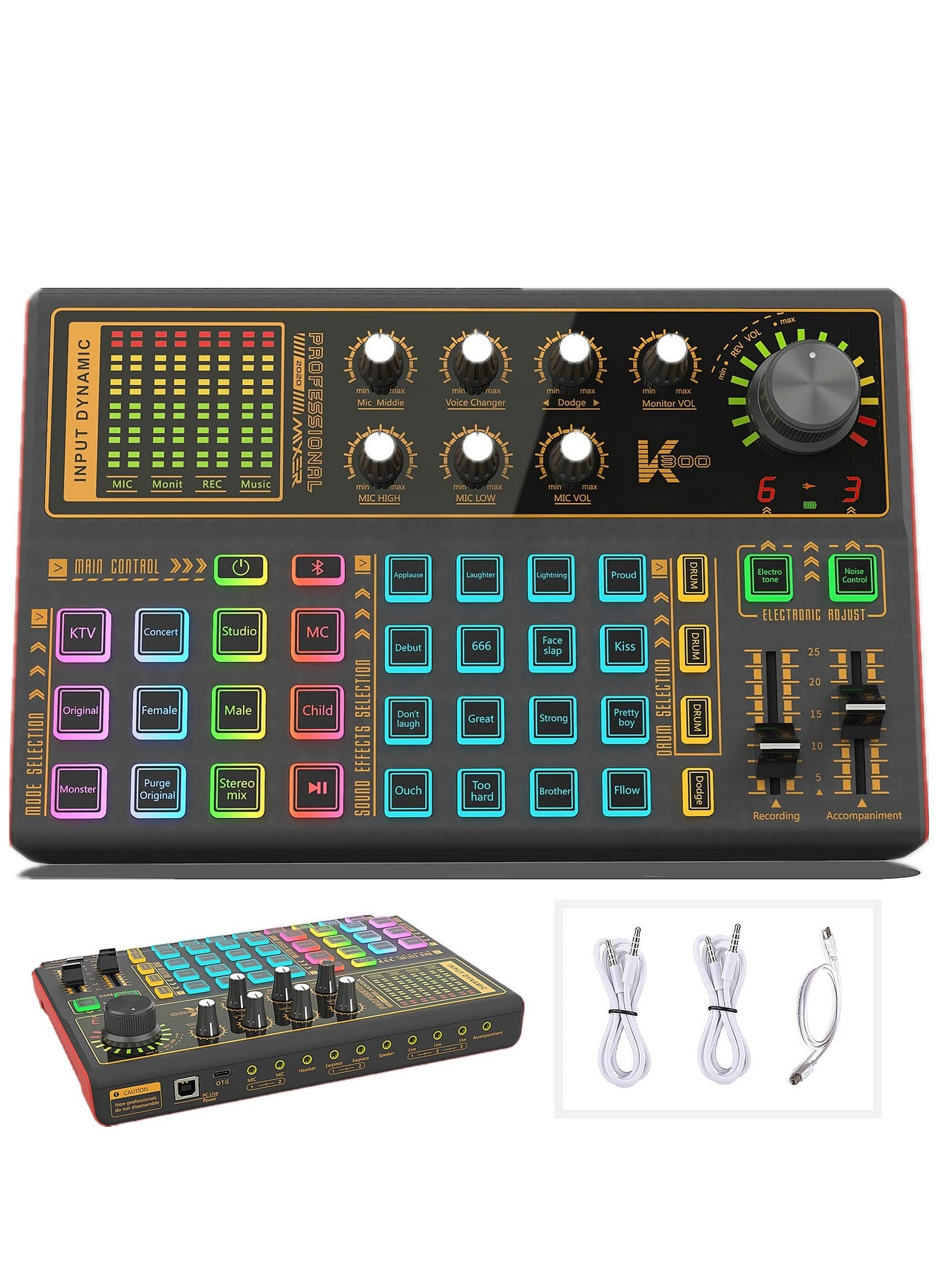 Compare Professional audio mixer live sound card and audio interface sound card with a wide range of DJ mixing effects vocoder and LED lights ideal for streamingpodcastinggamingrecordingYouTubePC at KSA Price