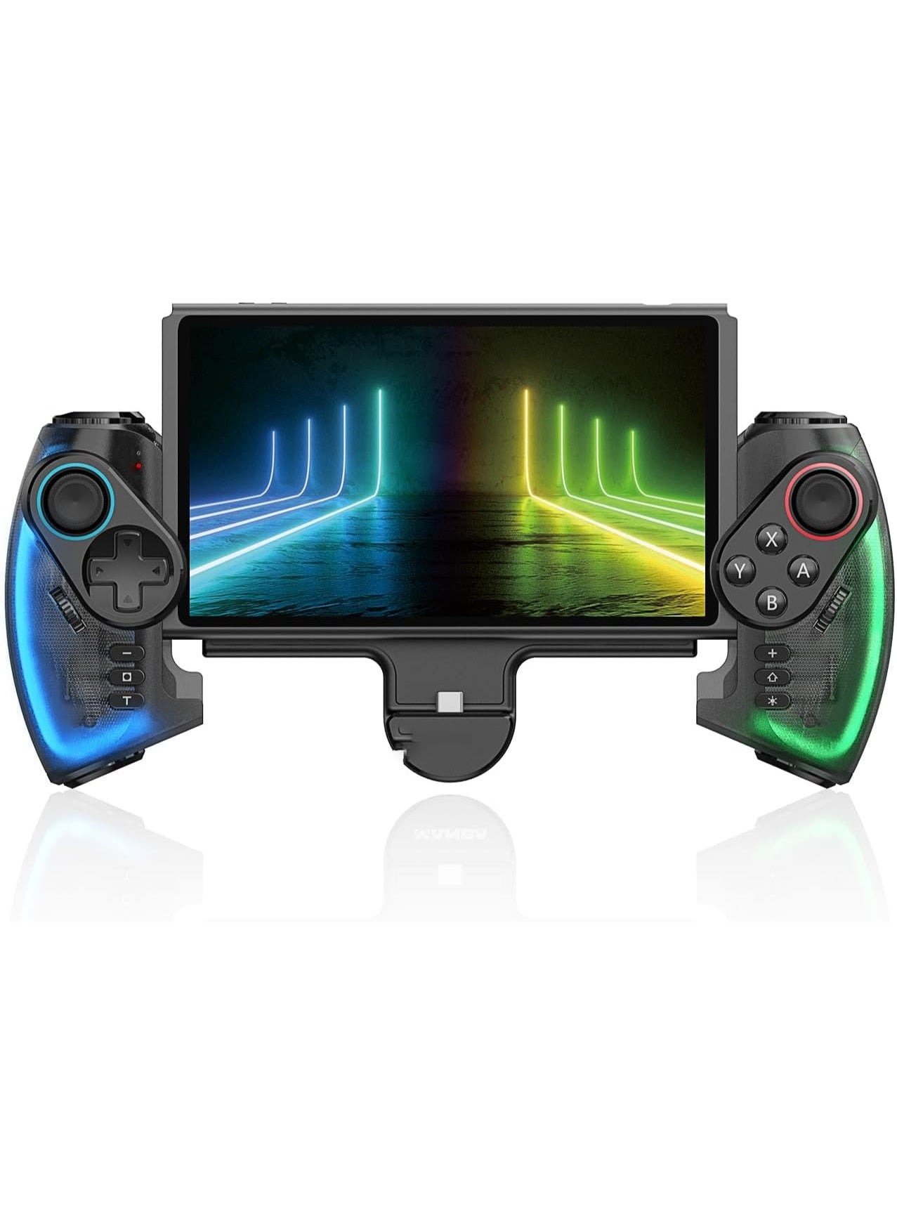 Compare Switch OLED JoyCon Controller – LED Enhanced Joypad with Telescopic Adjustment, Ergonomic Grip, Motion Control & Turbo Handheld Mode at KSA Price