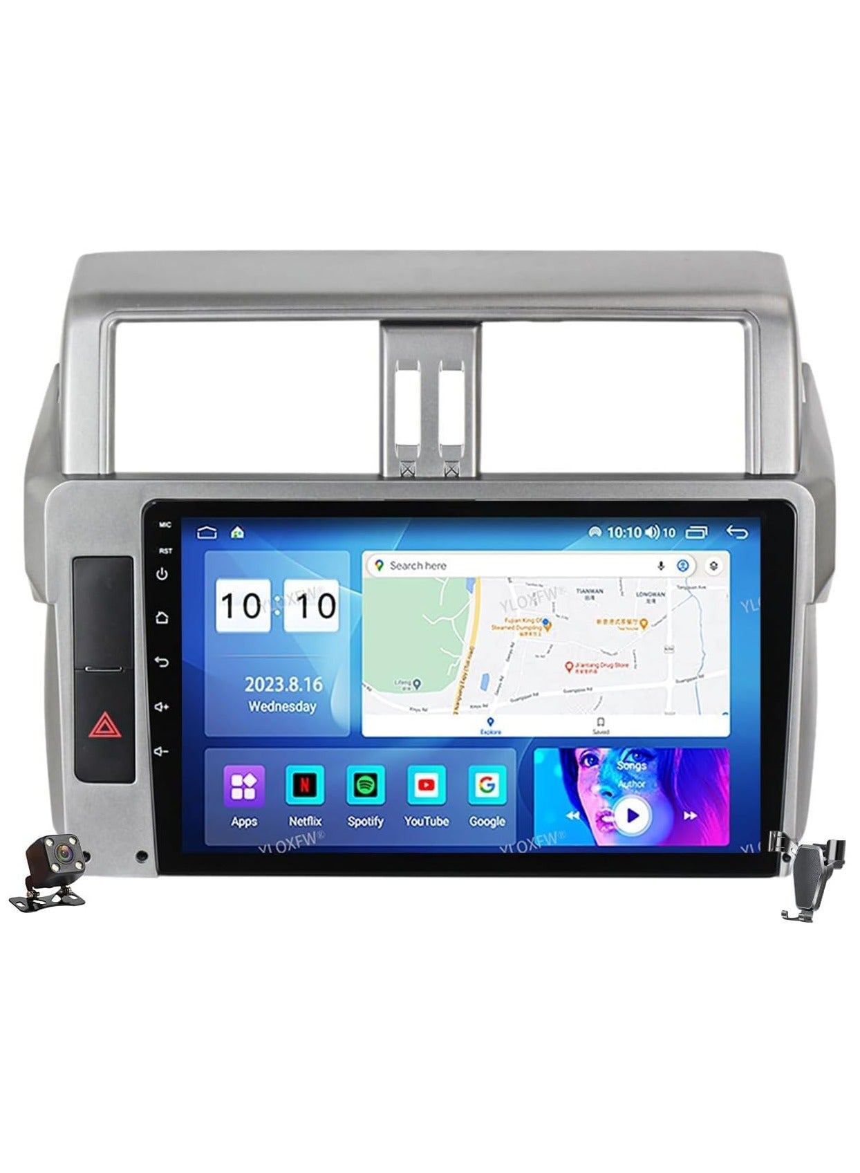 Compare Android Screen For Toyota Land Cruiser Prado 2014 To 2017 2GB RAM 32GB Memory Support Apple Carplay Android Auto Full HD Touch Screen 10 Inch built In Bluetooth USB Radio WiFi Play Store Backup Camera at KSA Price