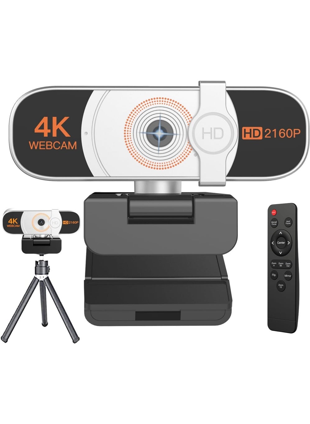 Compare 4K Webcam, Autozoom,with remote control,Privacy Cover, White Balance, Webcam with Microphone, Plug & Play, 4K Web Camera for PCLaptopDesktop, Video Calling,Conferencing at KSA Price