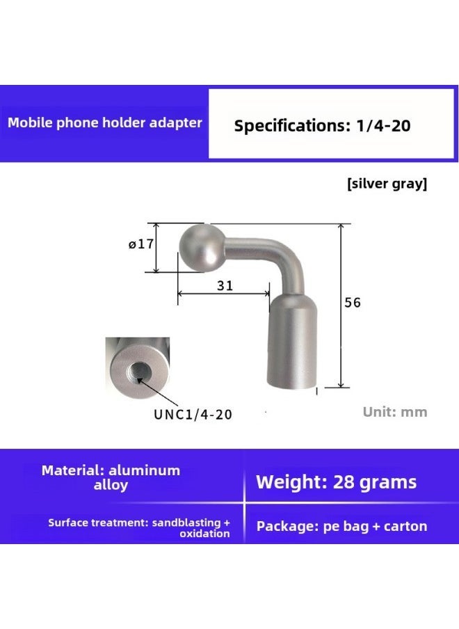 Compare 13 15172025 Aluminum Alloy 14 Screw Ball Head Mobile Phone Bracket Modified Live Photography Bracket AccessoriesColor:14 Screw To 17mm Ball Head Silver Gray at KSA Price