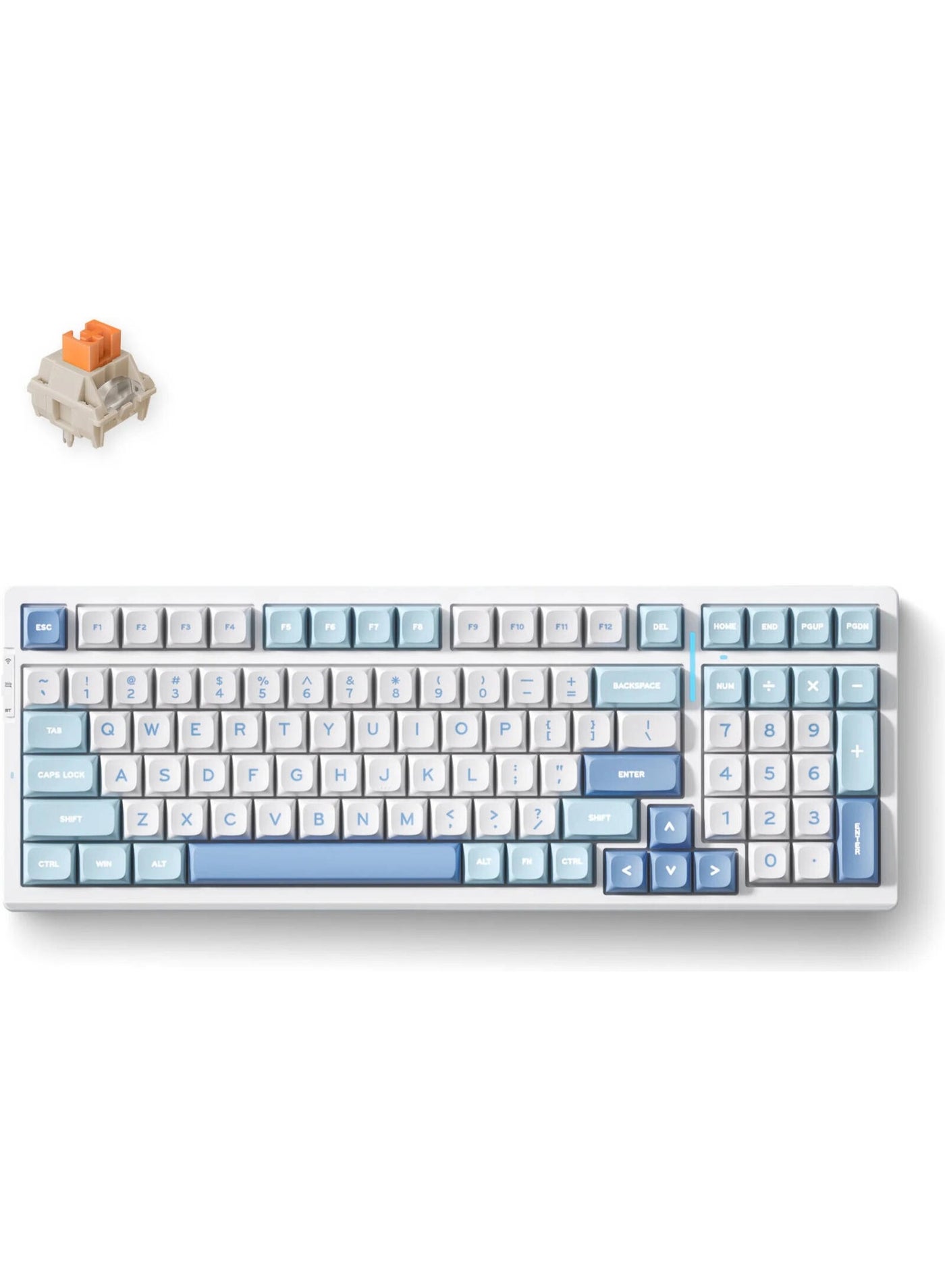 Compare G98 Pro Wireless Tri?Mode Mechanical Keyboard 98% Layout, Flame Orange Switch, 2.4GHz + Bluetooth + USBC Wired, 8000mAh Battery, HotSwappable, Gasket Mount, RGB Backlit, DualShot PBT Keycaps, LowLatency 1ms, Gaming & Offic at KSA Price
