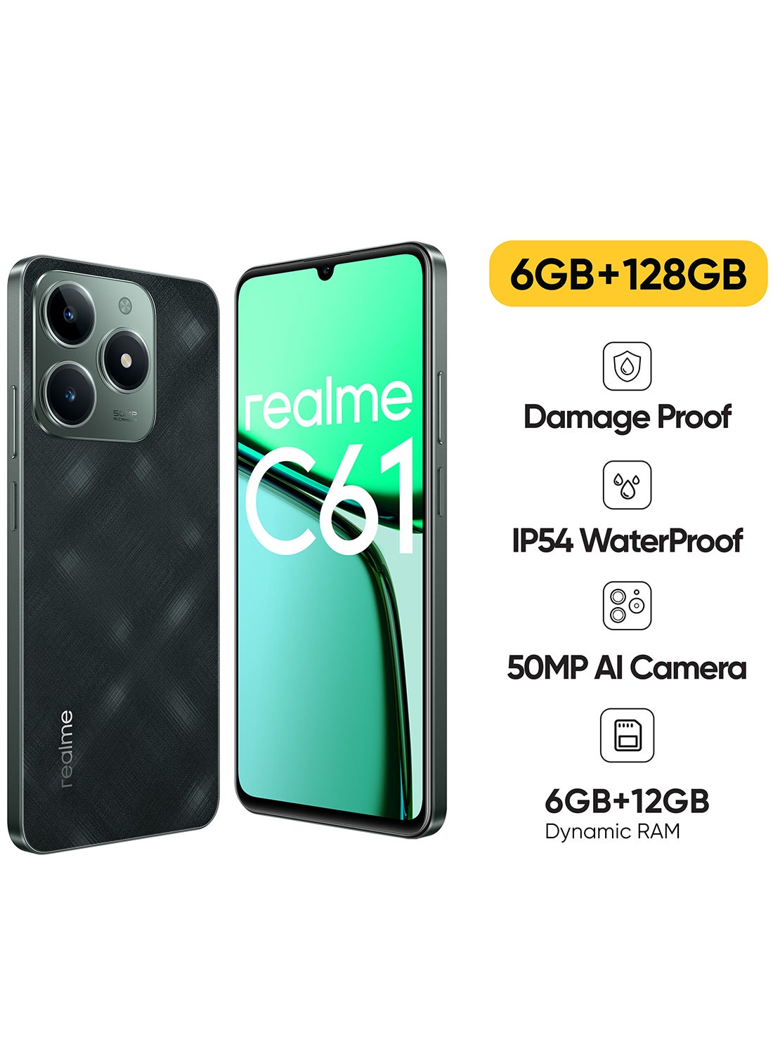 Compare C61 Dual SIM Dark Green 6 GB RAM 128GB 4G  Middle East Version at KSA Price