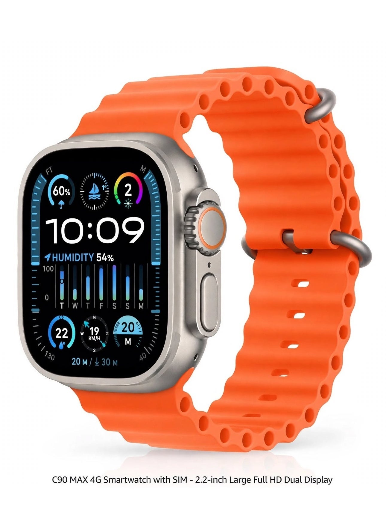C90 MAX 4G Smartwatch with SIM, 2.2-Inch…