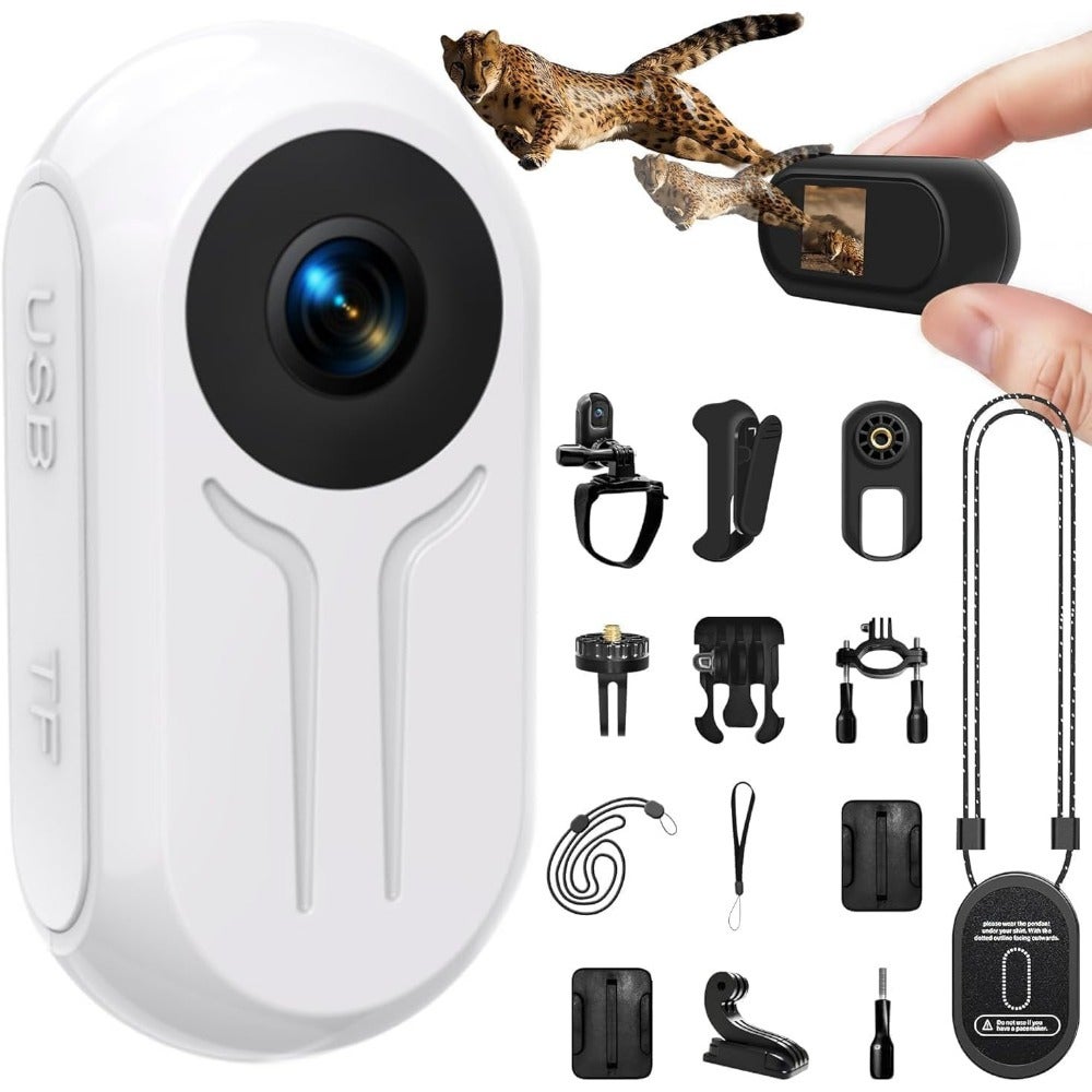 Compare Mini Body Camera 1080P, Small Action Cameras with 0.85Display Screen, Wearable POV Cam, Helmet Camera for Motorcycle, HandsFree Body Cam for Cycling Vlogging Travel Pet White at KSA Price