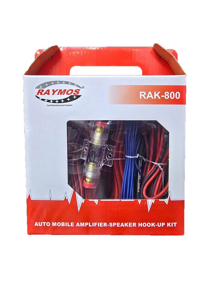Compare RAK800 Complete Car Amplifier Installation Wiring Kit – 8 Gauge Red Power Cable, RCA, Fuse & Accessories at KSA Price