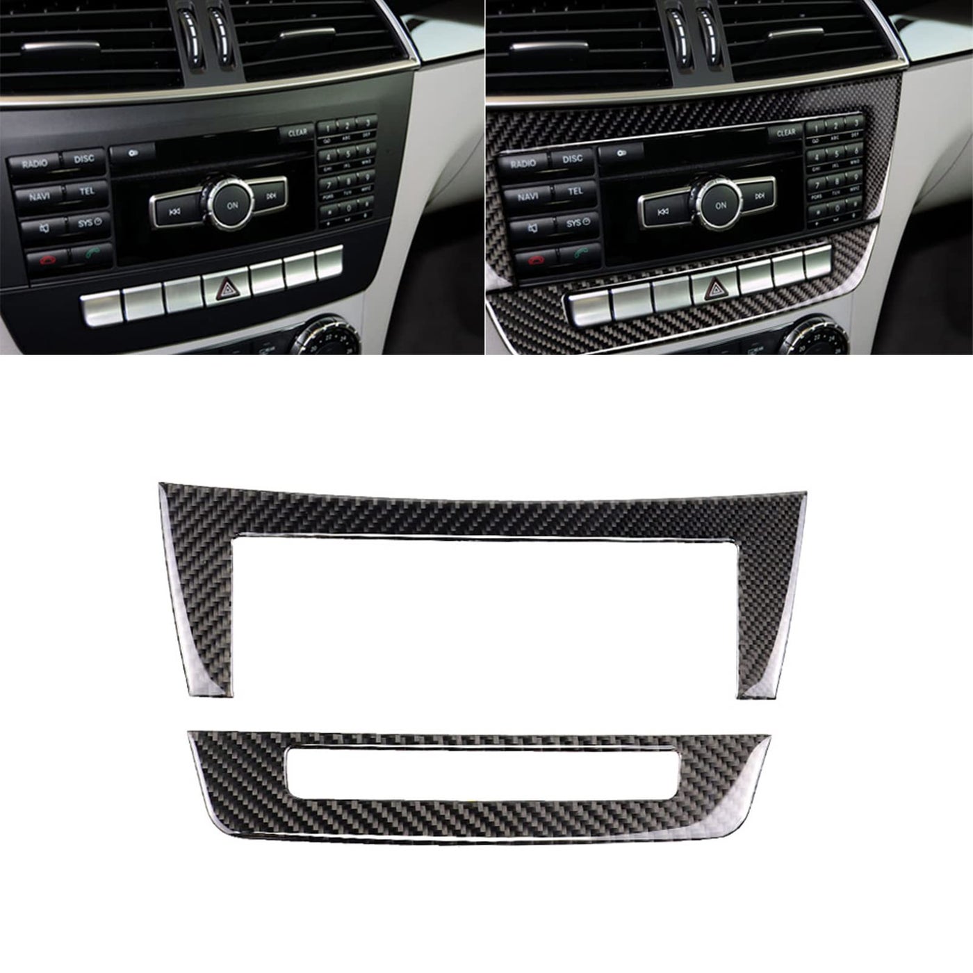 Compare UOADA for MercedesBenz CClass W204 20112013 Real Soft Carbon Fiber Center Console Dashboard Air Conditioning Control Button AC CD Media Frame Cover Trim Sticker Car Interior Accessories at KSA Price