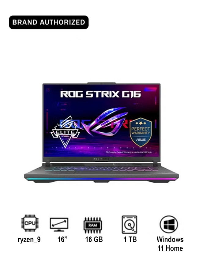 Compare ROG Strix G16 Laptop With 16Inch Display, AMD Ryzen 9 8940HX Processor16GB RAM1TB SSDWindows 11 Home Arabic Eclipse Gray at KSA Price