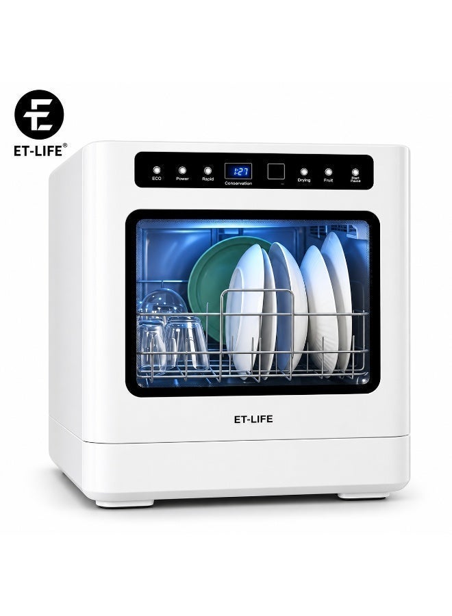 Compare Countertop Dishwasher, InstallationFree Automatic Dishwasher, 4 Programs, High Temp Disinfection and Hot Air Drying for 8 People at KSA Price