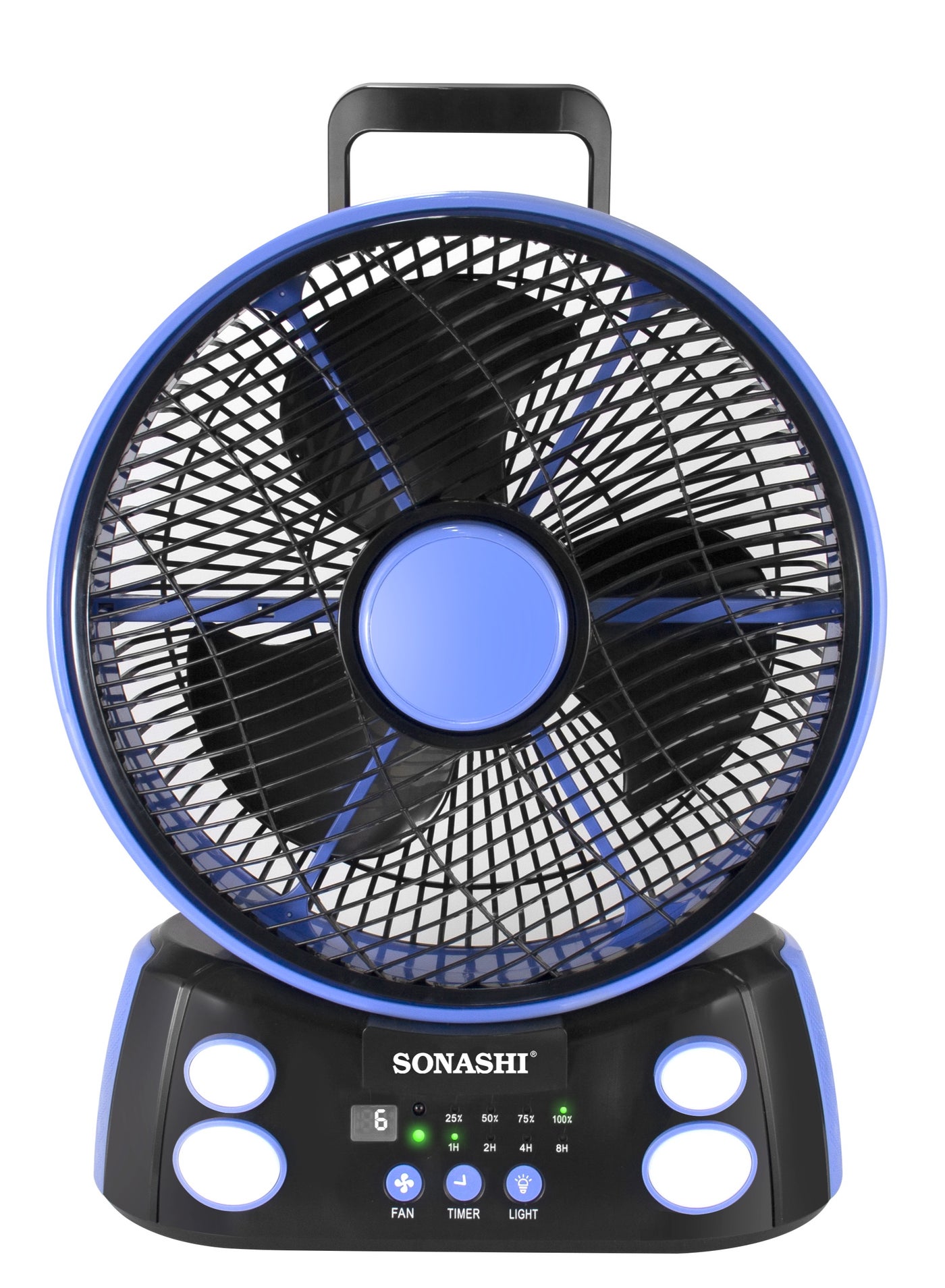 Compare Rechargeable Fan with ACDC Operation and 6 Speed Settings, Fan with LED Light, Continuous Working of Fan 30Hrs and Light 36Hrs with Solar Charging and USB Charging Function, Compact Design for Cars, Outdoor, and H at KSA Price