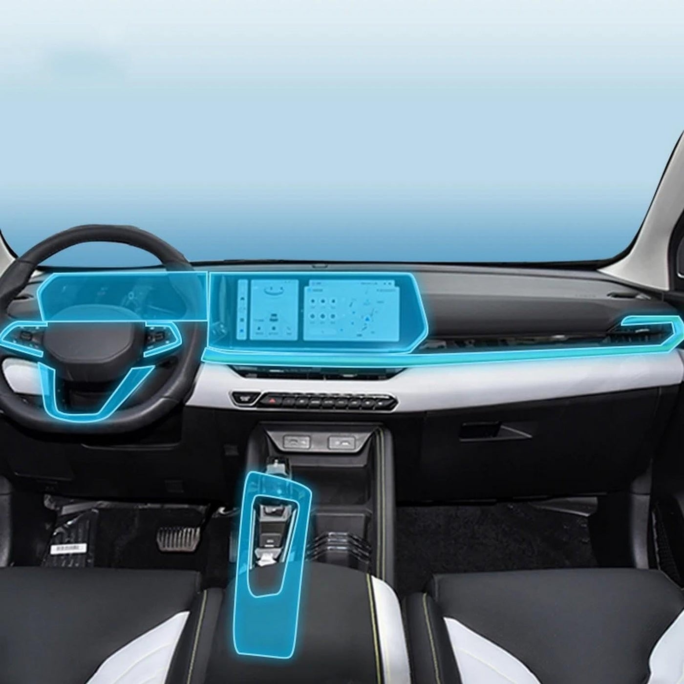 Compare PACSCI Car Interior Center console Transparent TPU Protective film Antiscratch Repair film Accessorie,For Geely Coolray CooL 20222023 at KSA Price