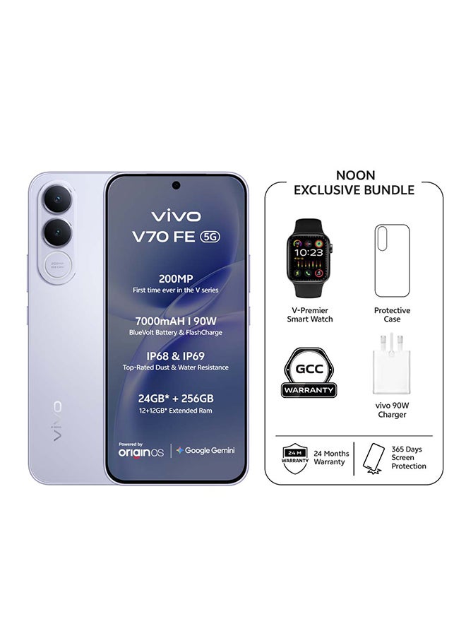 Compare V70 FE 5G AI Dual SIM Titanium Silver 12GB 256GB With Exclusive Gifts: Smart Watch 90W Charger And 24 Months Warranty + 1 Year Screen Replacement  Middle East Version at KSA Price