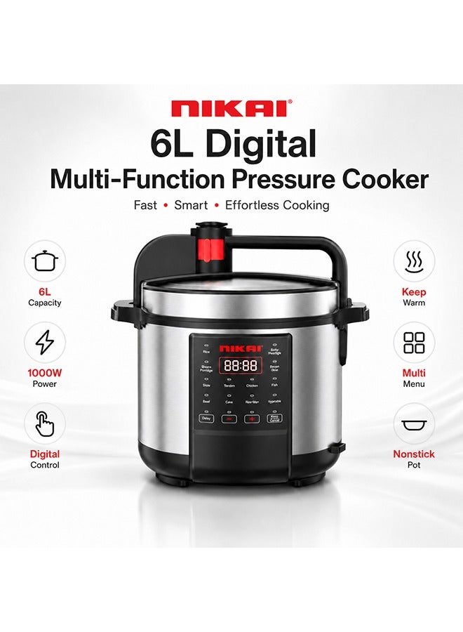6 Liter Digital Electric Multi-Pressure Cooker,…