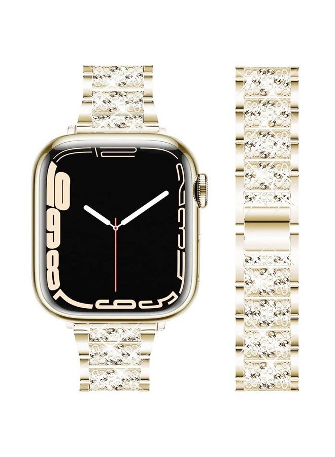 Compare Bands Compatible with iWatch 38mm 40mm 41mm, Bling Rhinestone Diamond Metal Replacement Strap for Apple Watch Series 87  65  43  SE Women Men Starlight at KSA Price