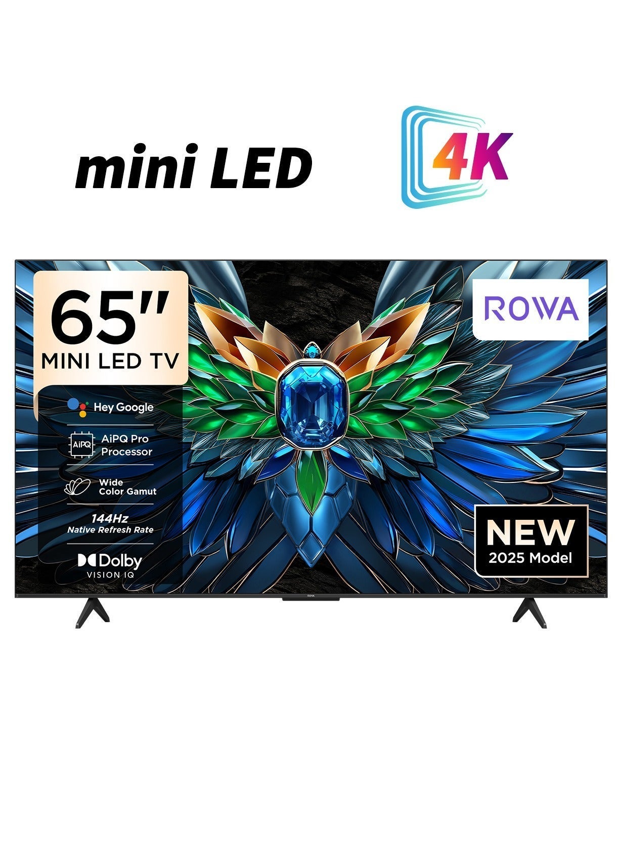 65-Inch 4K Mini-LED Smart TV | Google TV…