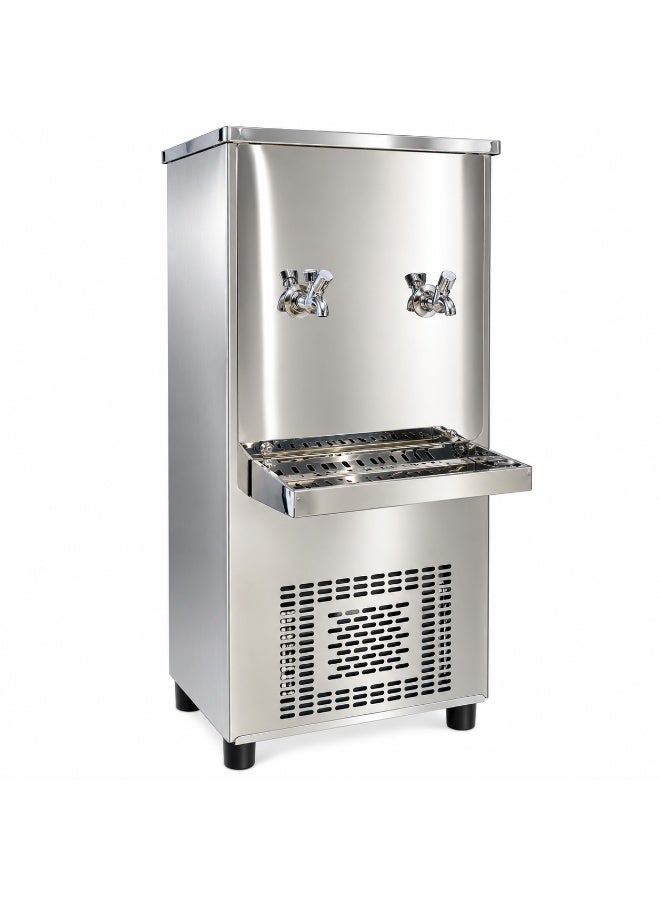 Compare Generaltec 30 Gallon Water Cooler GC30C2 | 2 Cold Taps | Direct Connect | Compressor Cooling | Thermostat Control | Stainless Steel | H128×W53cm | Made in UAE | 5Year Compressor | 1 Year Warranty GC30C2 Chrome at KSA Price