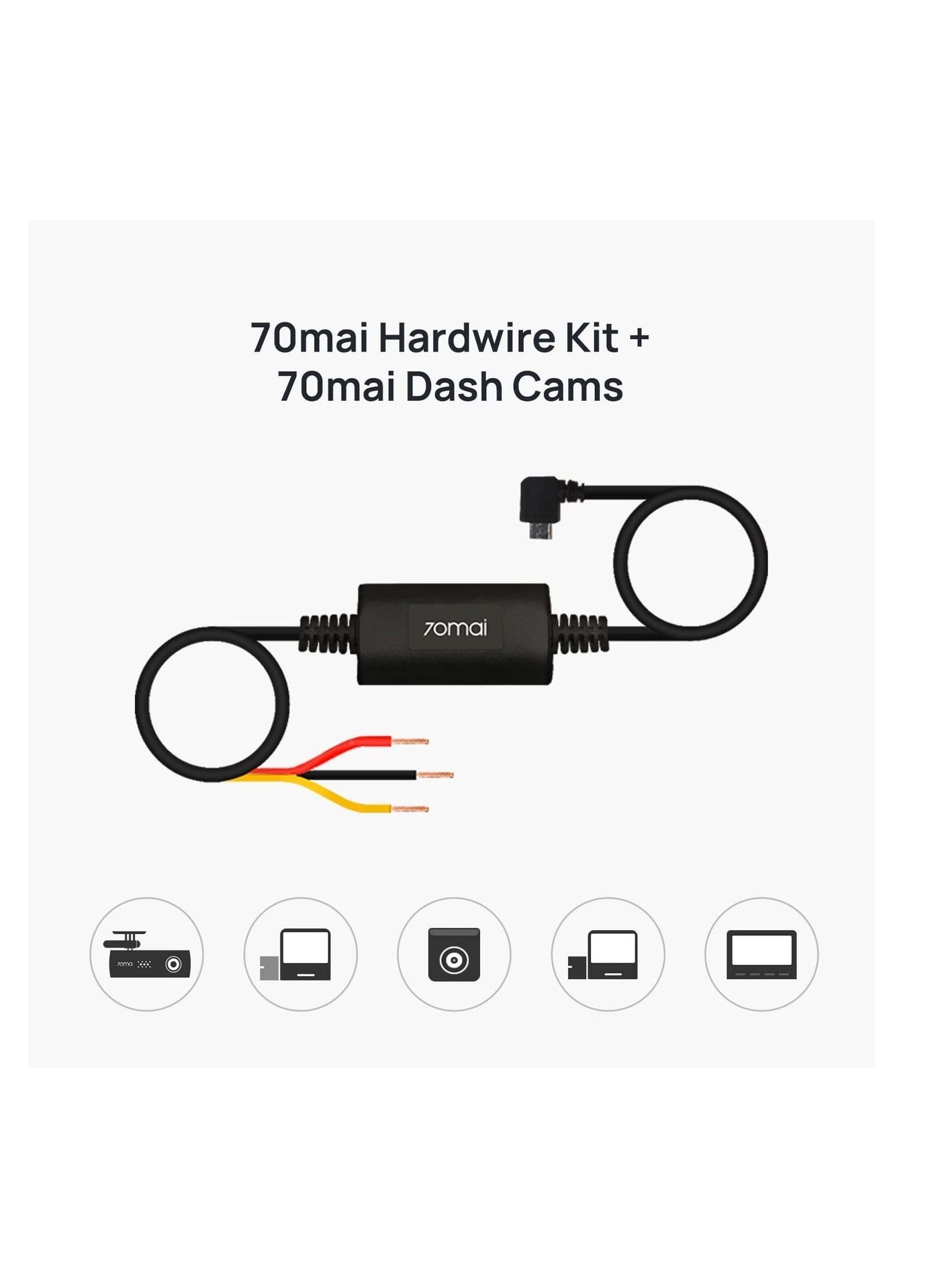 Compare 70mai Hardwire Cable Kit for 24H Parking Monitoring A500 A800 DashCam Widemidrive up02 at KSA Price