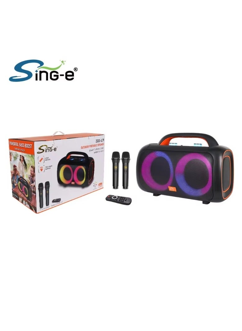 Compare ZQS 6.5 Inch Portable Party Speaker with Bluetooth 5.0 RGB Lights FM USB TF Built In Battery 2 Wireless Microphones at KSA Price