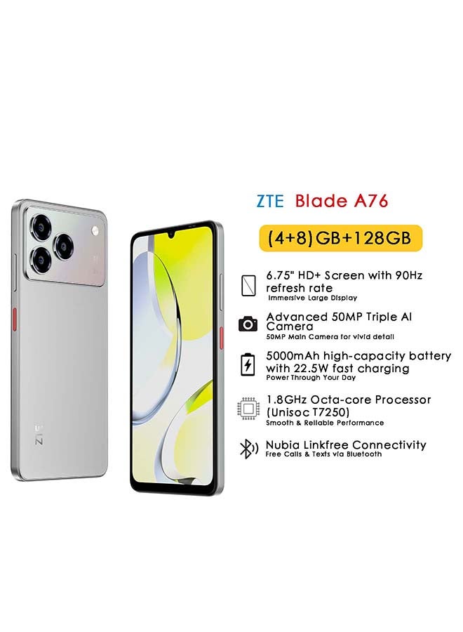 Blade A76 Dual SIM Polar Gray 4+8GB RAM 128GB…