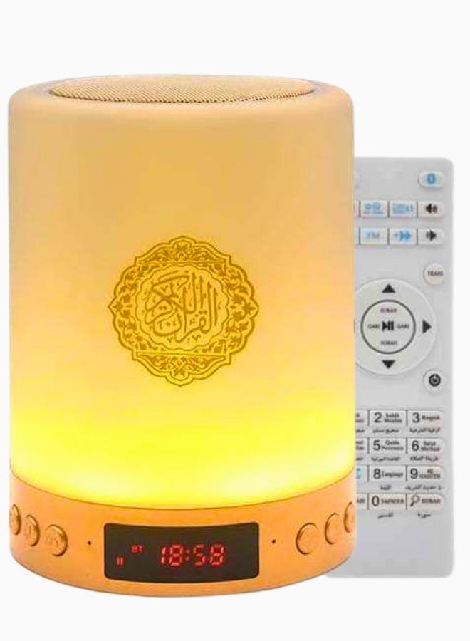 Compare Portable Bluetooth Speaker & AlQuran Light – Wireless LED Speaker Lamp with Remote Control Full Quran Recitation, MP3, and MultiColor Lighting at KSA Price