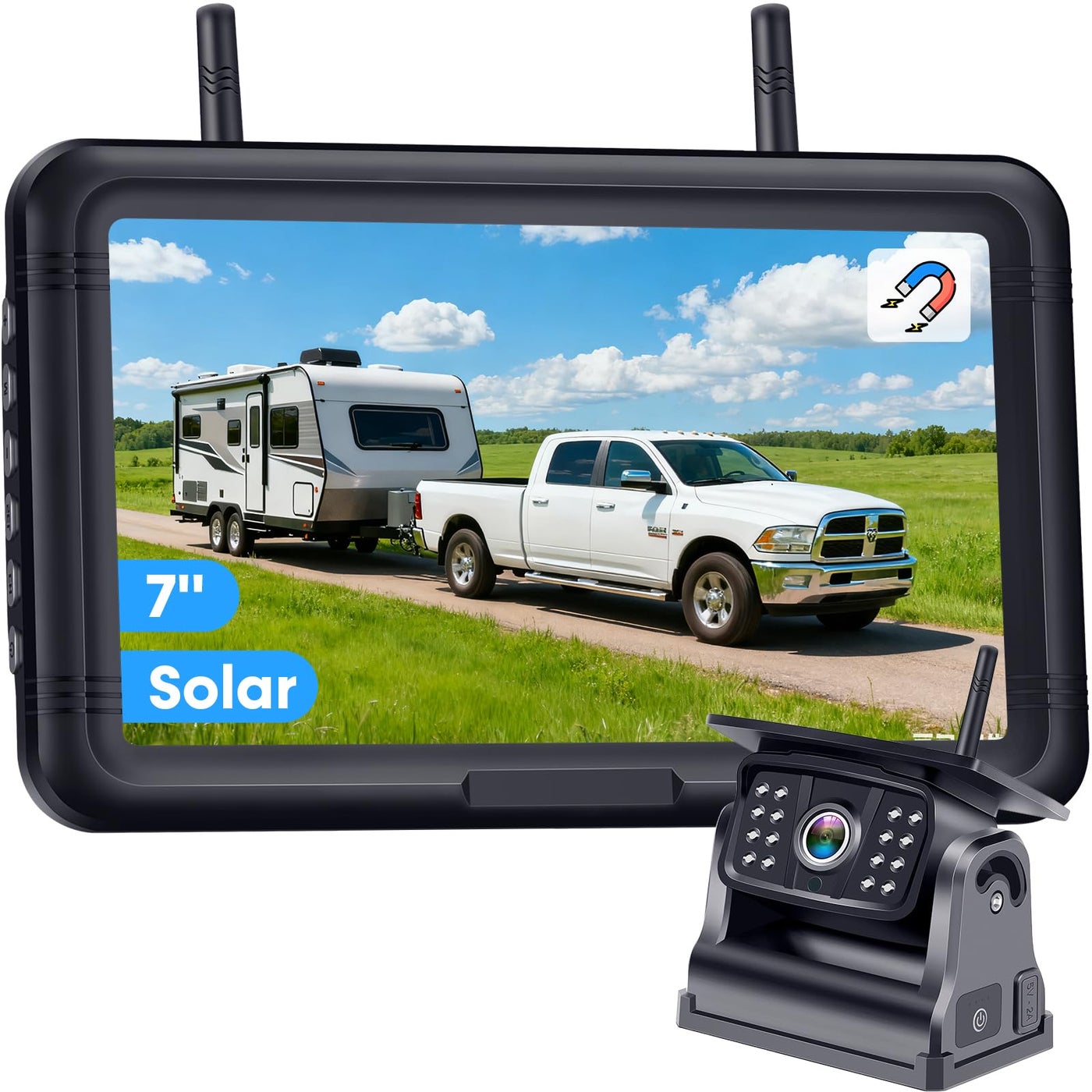 Wireless Solar Backup Camera for Trailer: Long-Range…