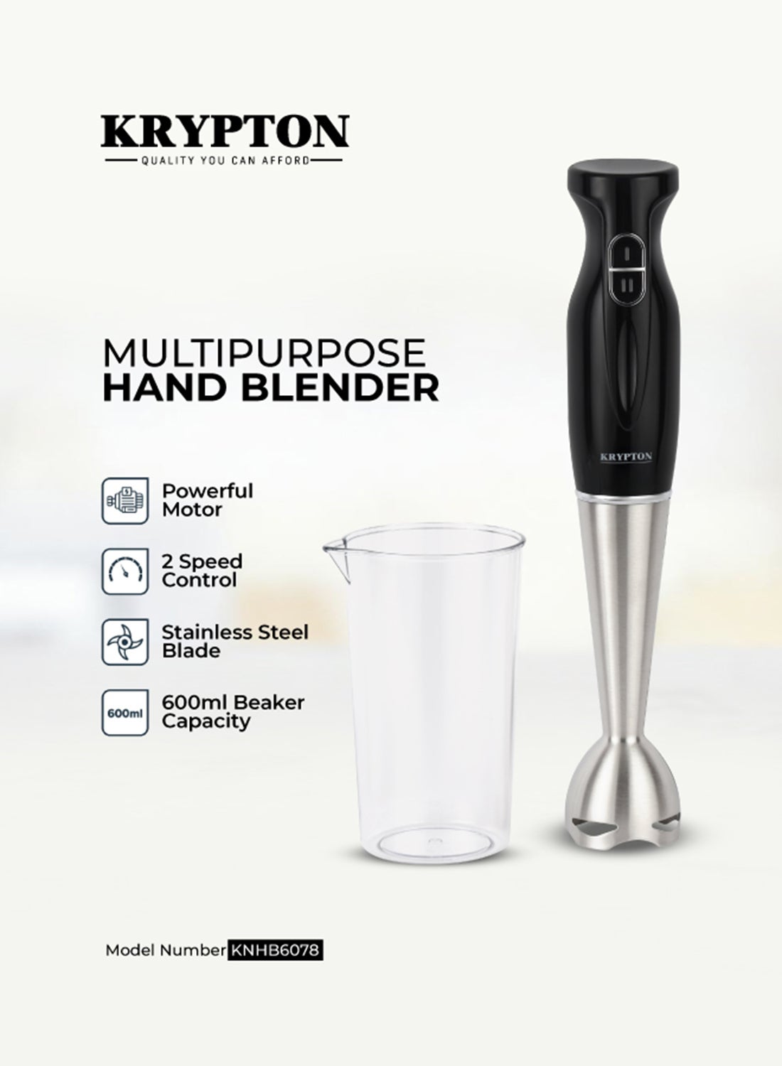 Multipurpose Hand Blender | Powerful 180W Motor…