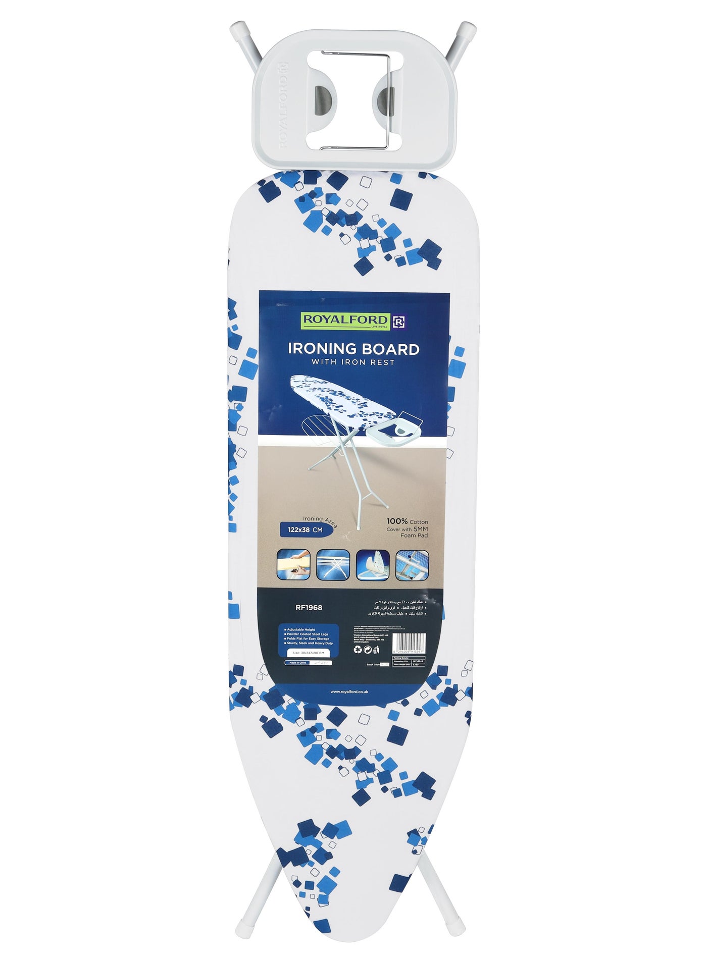Compare Ironing Board Suitable For Steam And Conventional Ironing Heavy Adjustment Liver Fold Flat For Storage 100 Percent Cotton Cover With Foam Pads Light Weight Easy To Carry 147x38x90 Cm at KSA Price
