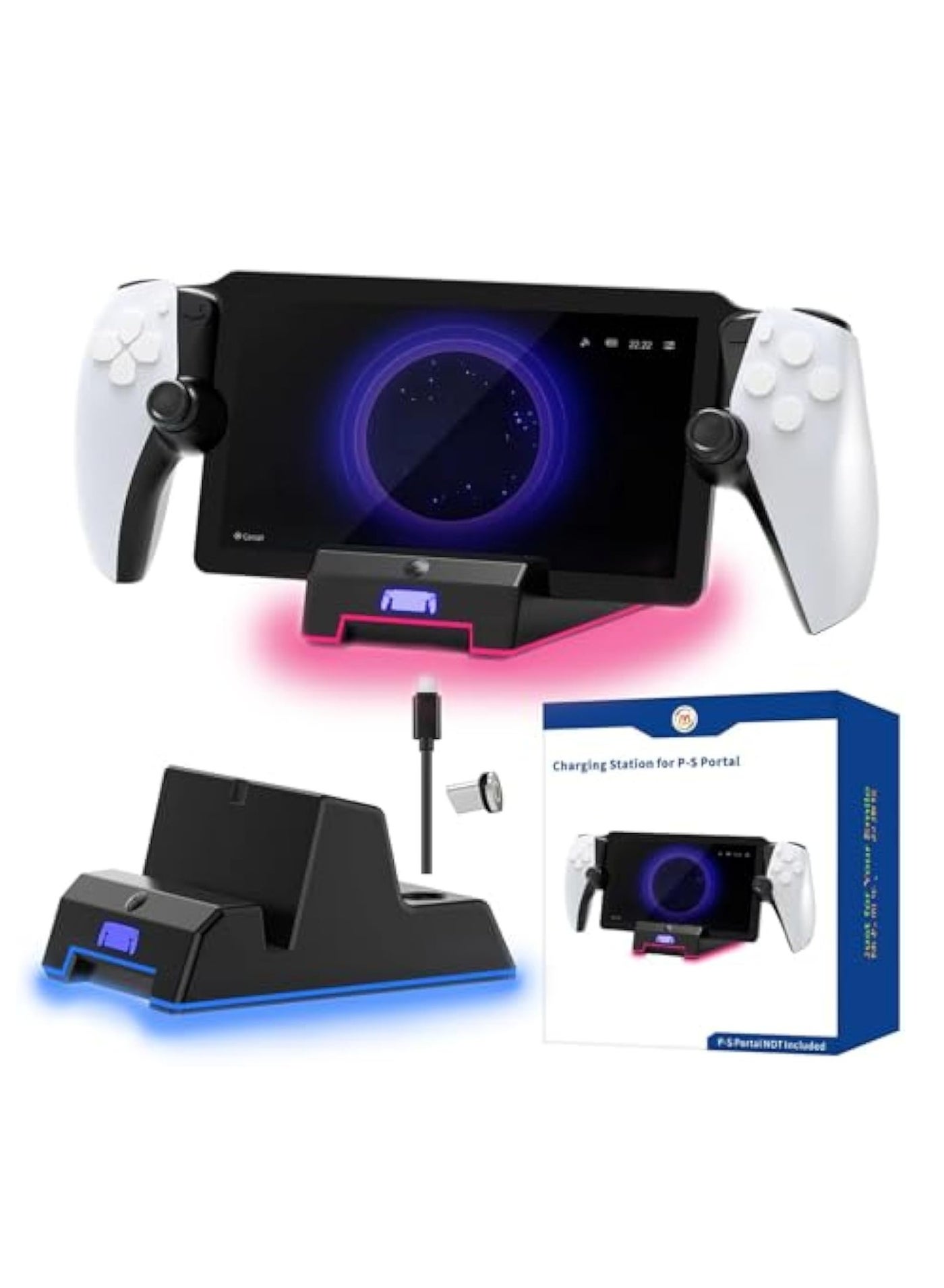Compare Charging Station for PS Portal Remote Player, PS5 Magnetic Charging Stand, Fast Charging Charging Dock Station for PS5 Portal, with 5 RGB Light Modes, Handheld Stand Holder for Playstation Portal at KSA Price