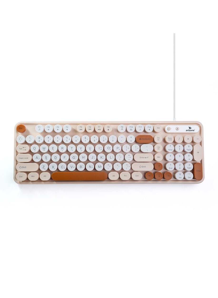 Compare K92 Fashion Punk Wired Keyboard – Retro Style, EnglishArabic White at KSA Price