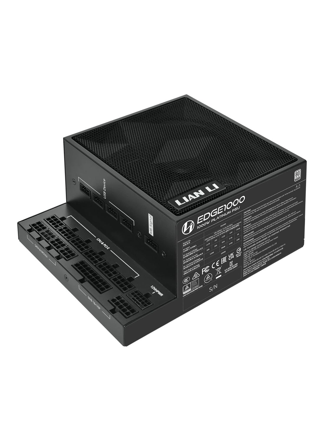 Compare EDGE Gold 1000W Power Supply, Fully Modular, ATX 3.03.1, 80 PLUS Platinum Certified, PCIe 5.1 Ready with 12V2×6 Connector, Integrated USBPWM Hub, LShape Design, FDB Fan, Black | G9P.EG100G.BH00.UK at KSA Price