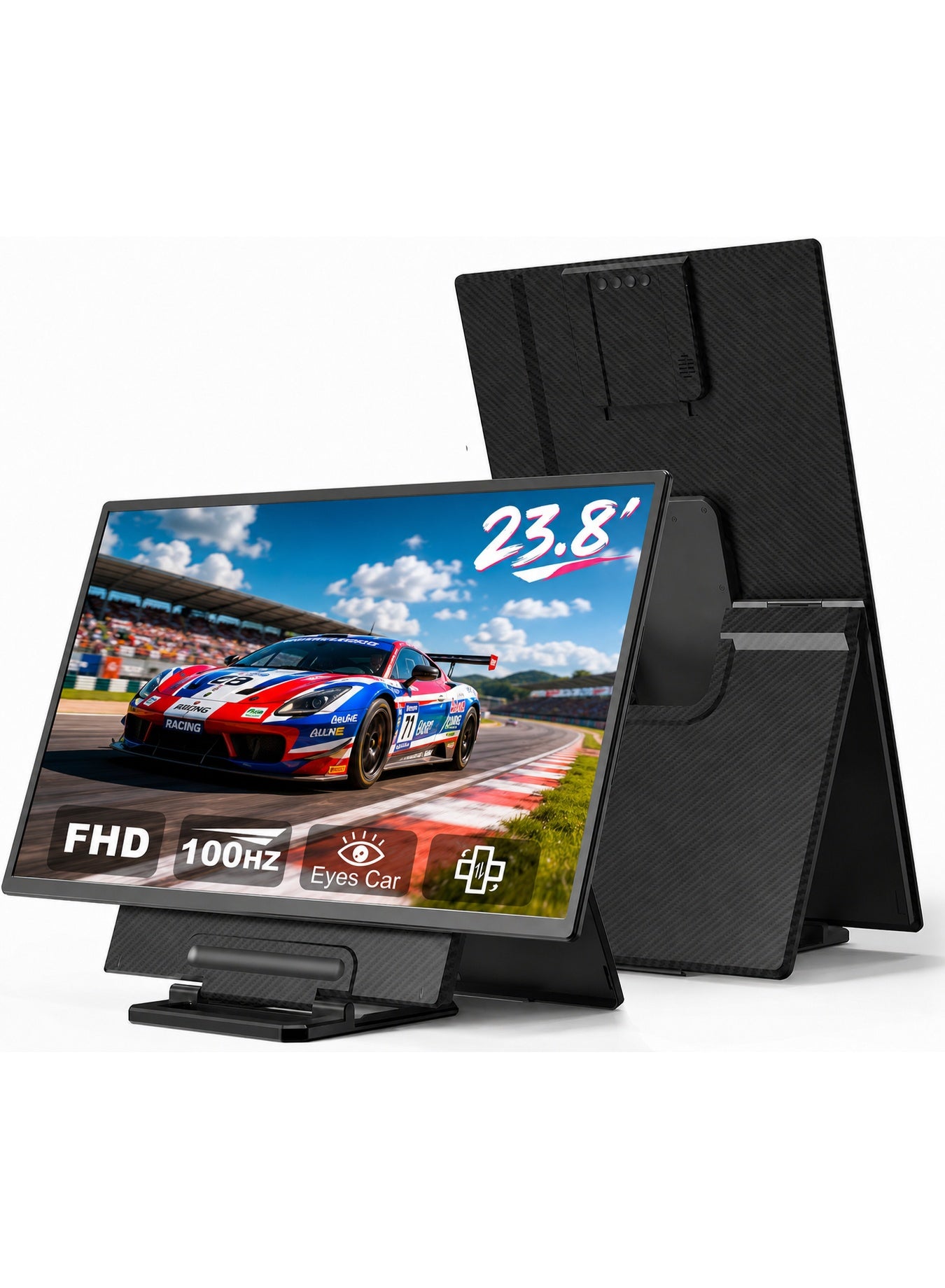 Compare 23.8 Portable Monitor, FHD 1080P 100Hz IPS Display, USBC & HDMI Large Portable Screen with Detachable Adjustable Stand, Builtin Speakers, Compatible with MacWindowsPS5XboxSwitch at KSA Price