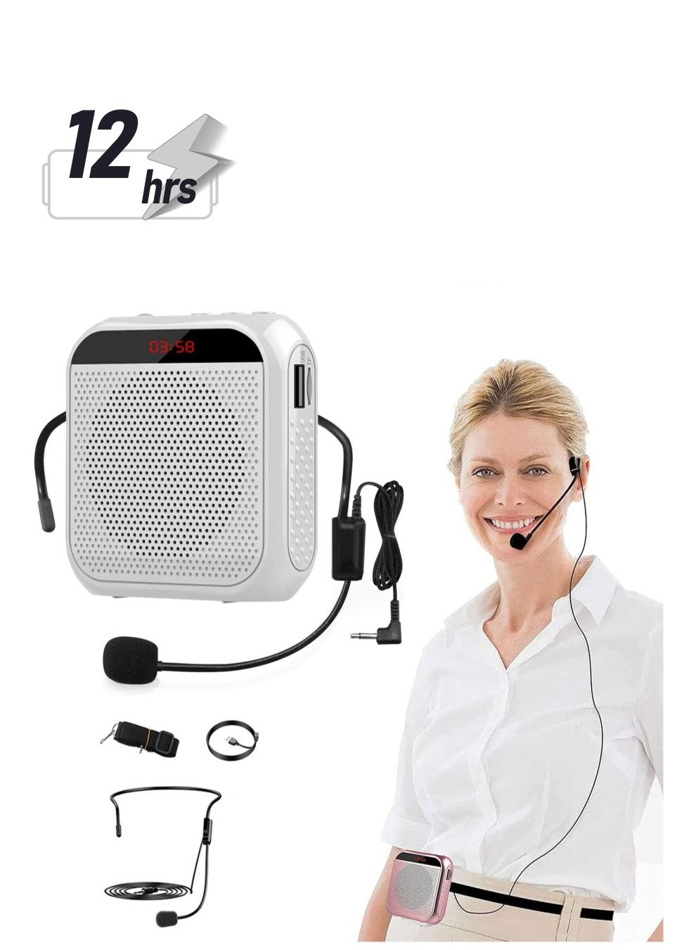 Voice Amplifier with Wired Microphone Headset, Portable…