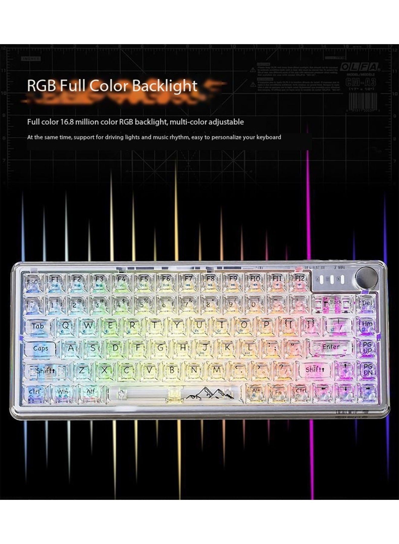 Gaming Mechanical Keyboard Transparent RGB Design…